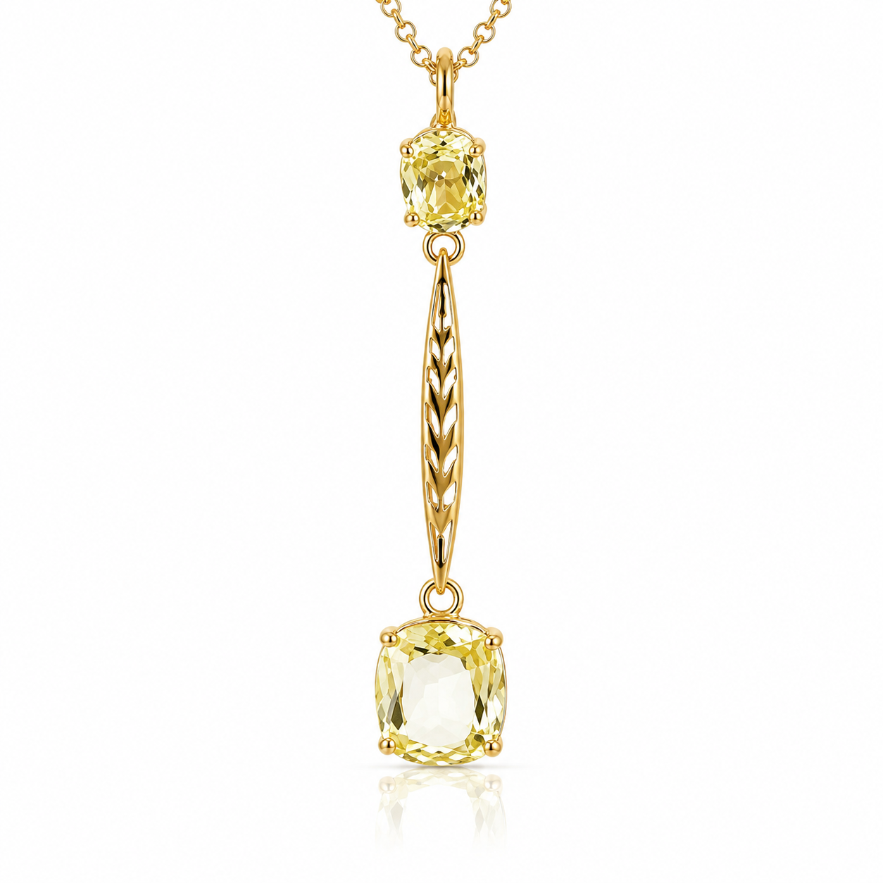 Edwardian Yellow Sapphire Lavaliere Necklace