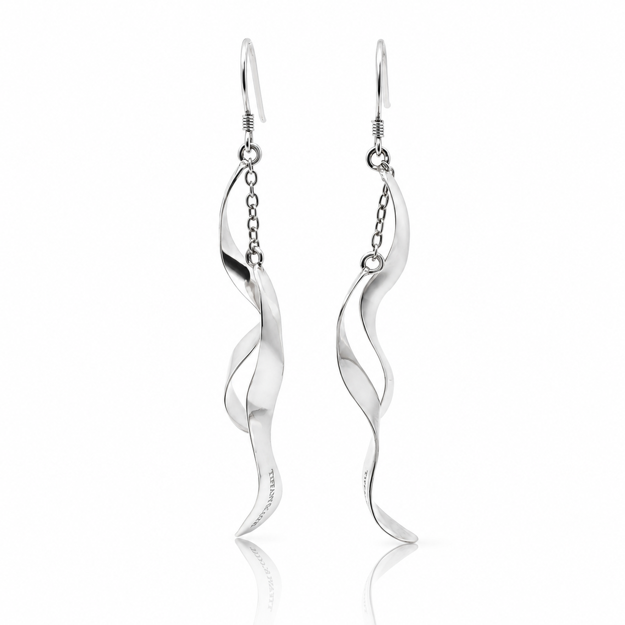 Vintage Tiffany & Co. Frank Gehry Orchid Sterling Silver Earrings