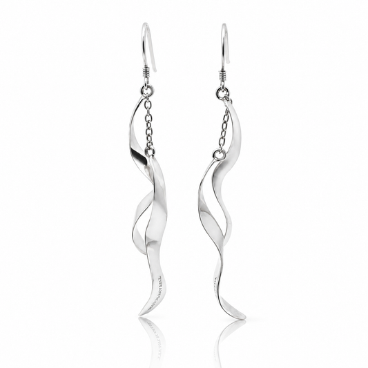 Vintage Tiffany & Co. Frank Gehry Orchid Sterling Silver Earrings