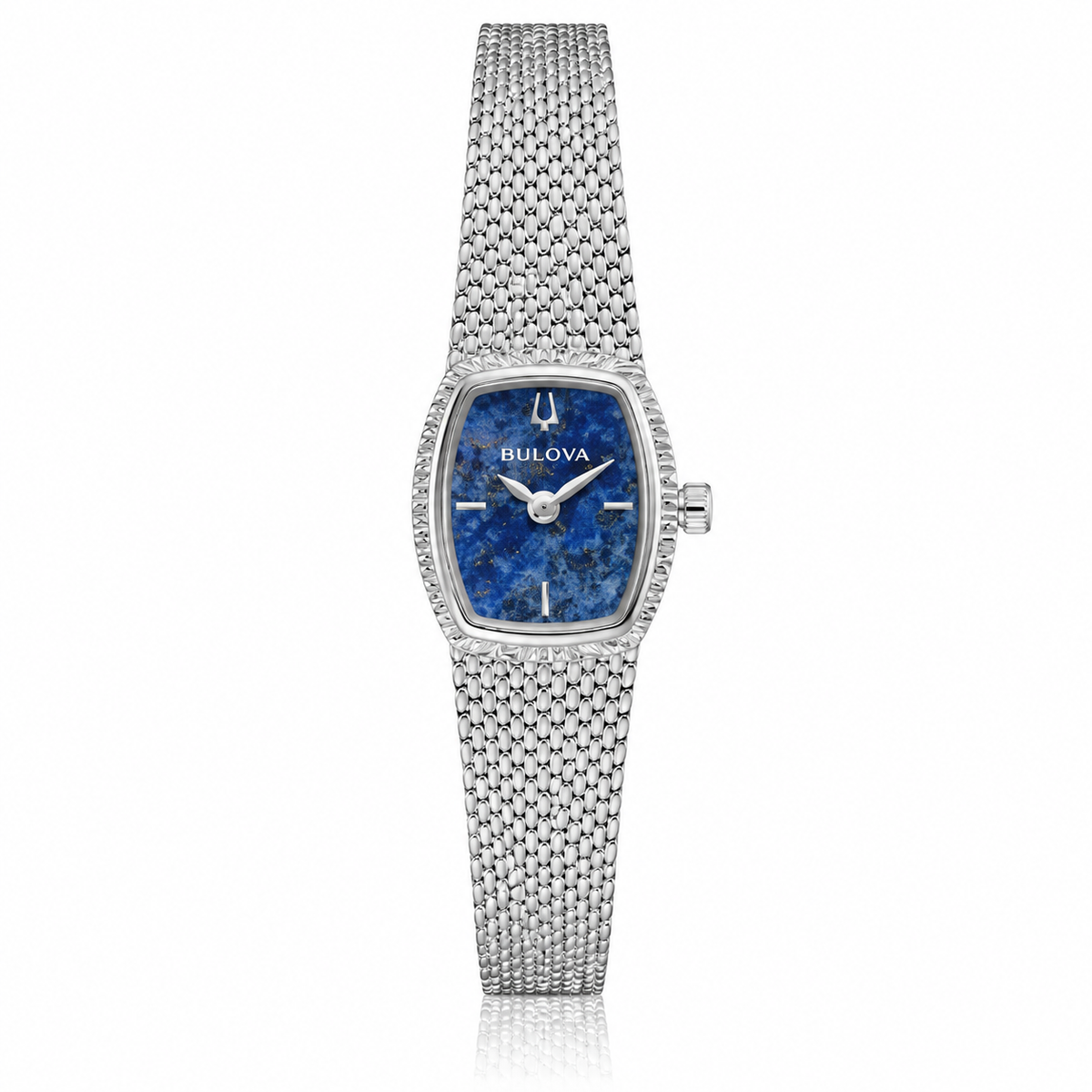 Bulova Goddess of Time 96L343 silver-tone ladies watch with genuine blue sodalite dial