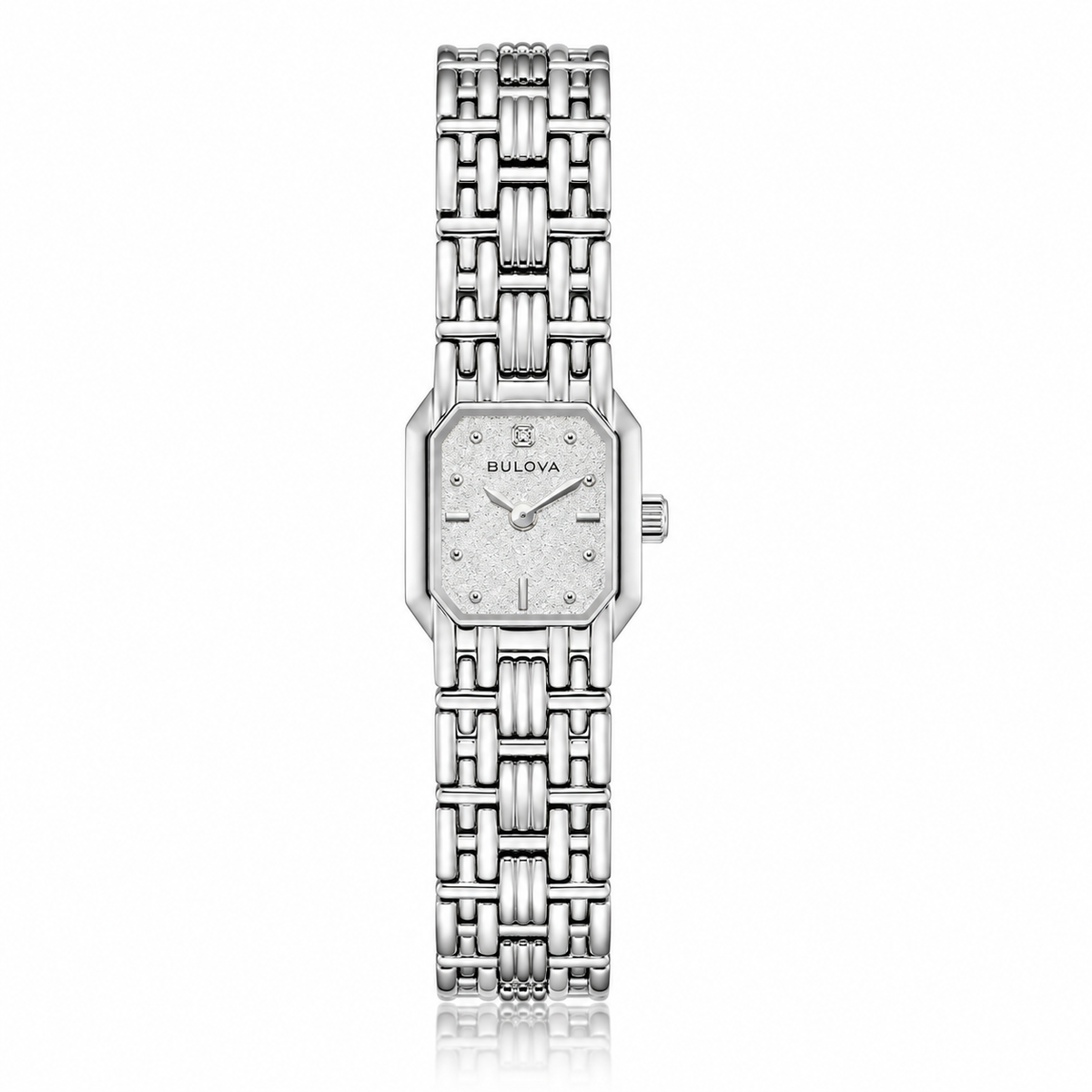 Bulova Goddess of Time Sophia 96P263 silver-tone ladies watch with Denchu dial and diamond accent