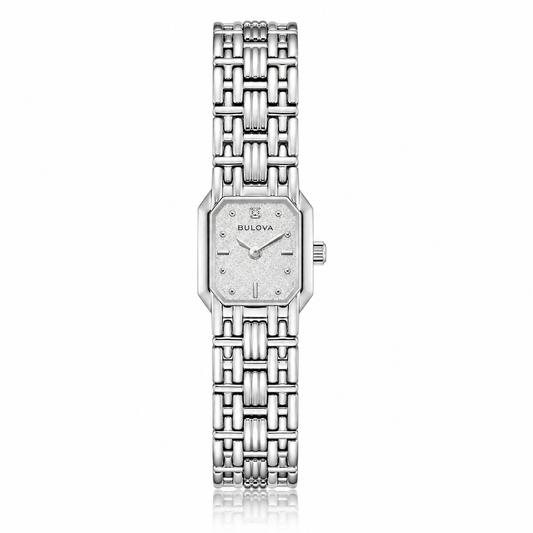 Bulova Goddess of Time Sophia 96P263 silver-tone ladies watch with Denchu dial and diamond accent