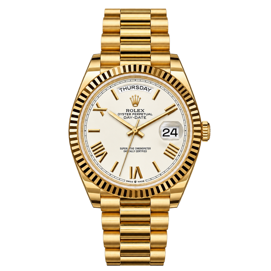 18ct gold Rolex Day-Date restored and serviced at Marcus Tempus watch workshop in Barnet