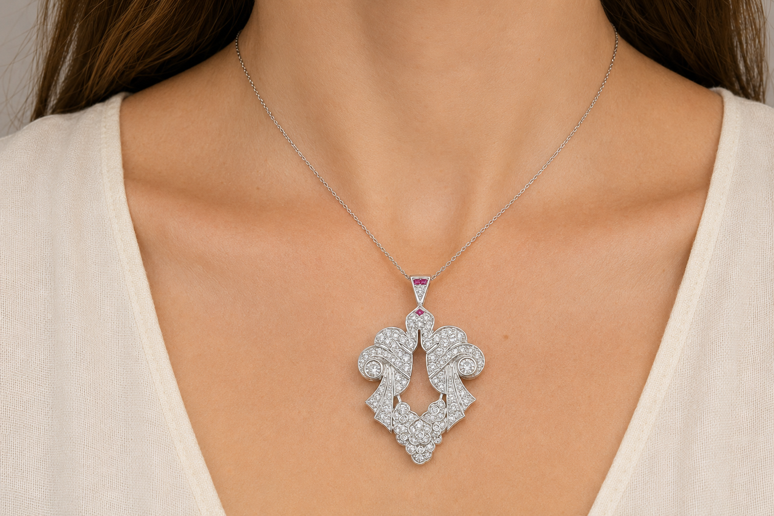 Antique Art Deco Diamond Pendant