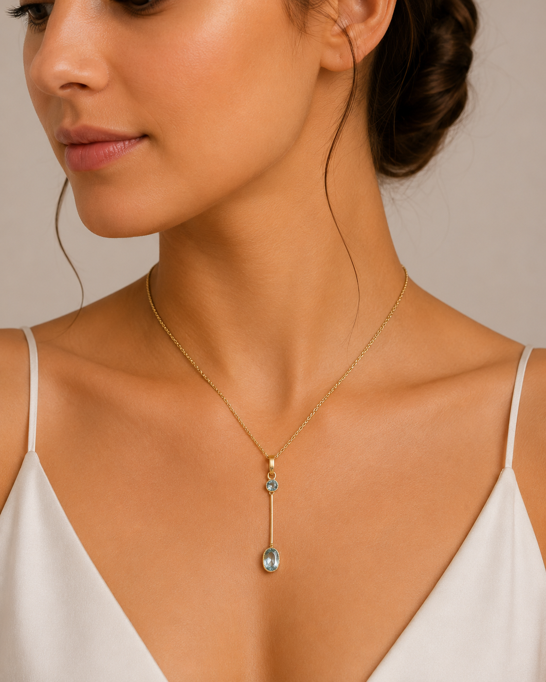 Antique Art Deco Aquamarine Pendant