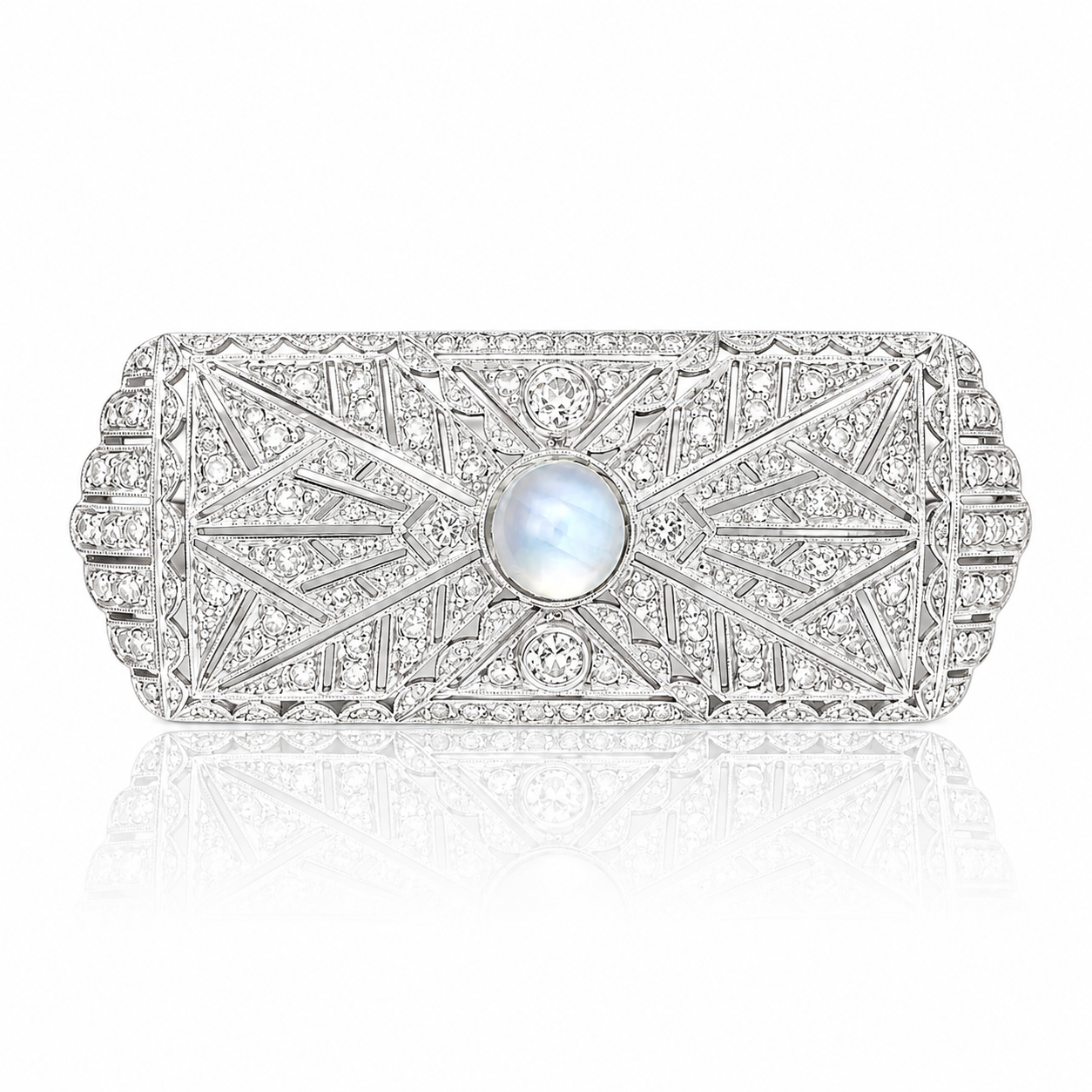 Antique Art Deco Pearl & Diamond Brooch