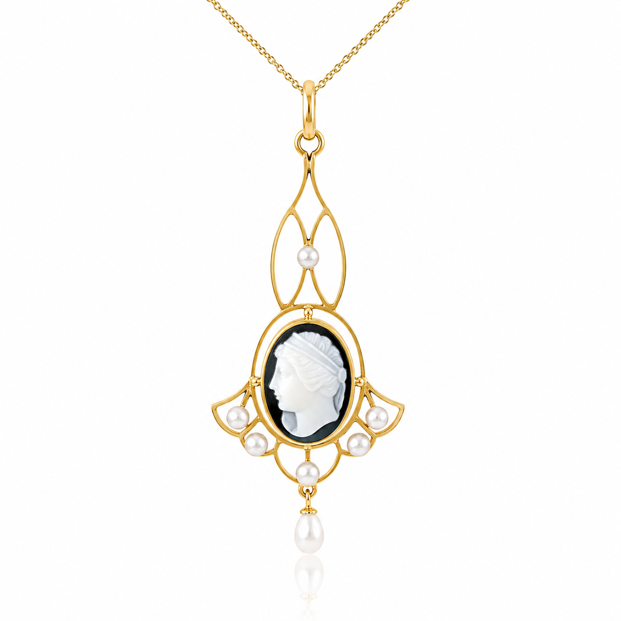 Antique Onyx Cameo Pendant