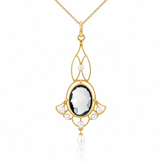 Antique Onyx Cameo Pendant