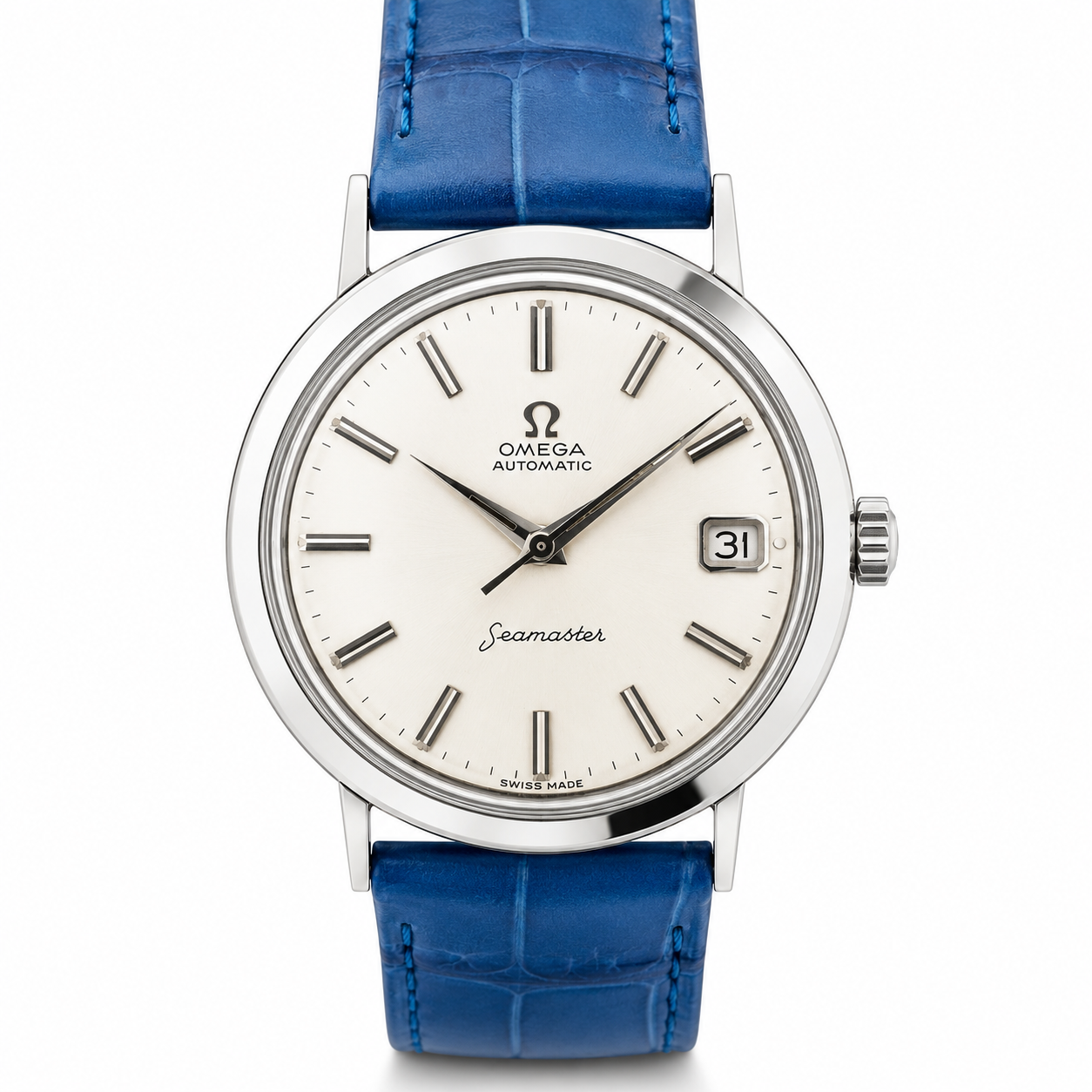 Vintage Omega Seamaster Automatic Date watch with silver dial
