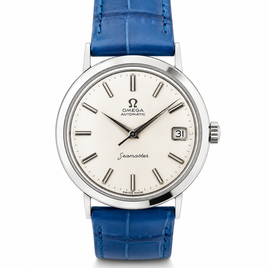 Vintage Omega Seamaster Automatic Date watch with silver dial