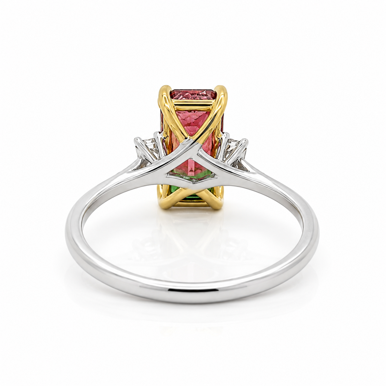 Platinum Watermelon Tourmaline & Diamond Ring