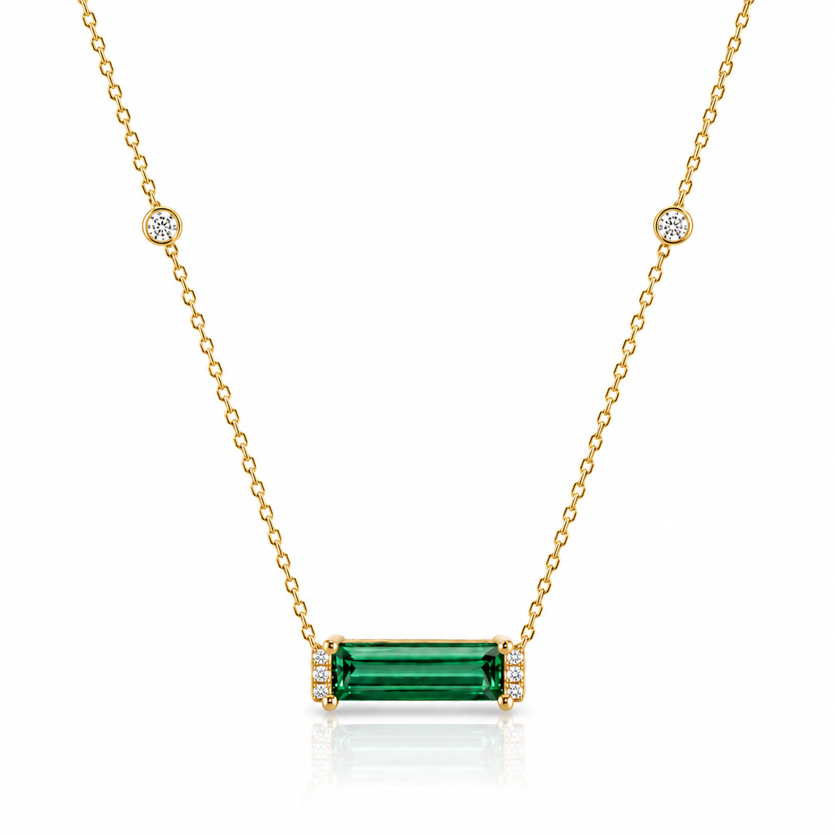 Forest green tourmaline and diamond pendant in 9ct yellow gold