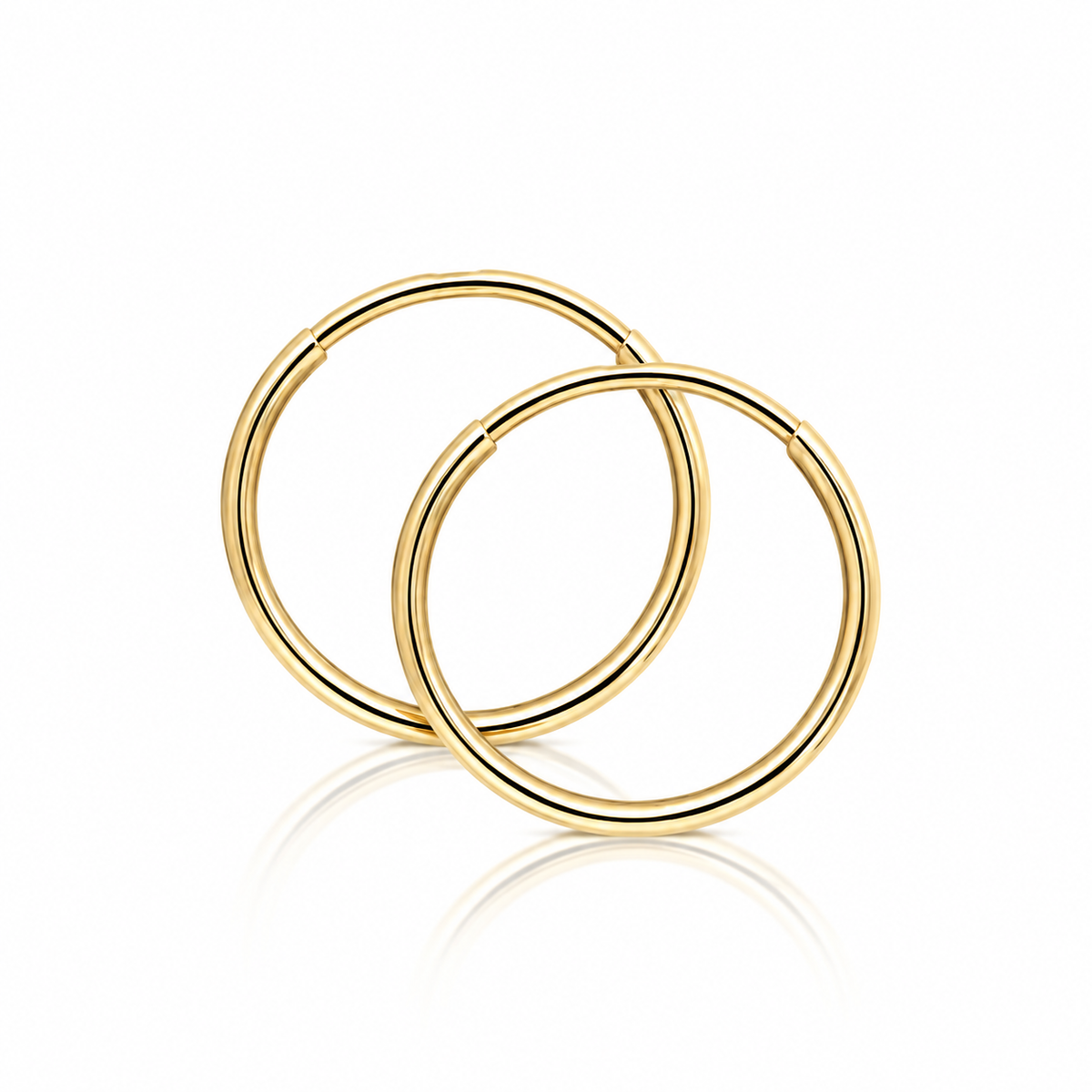 9ct yellow gold classic polished hoop earrings