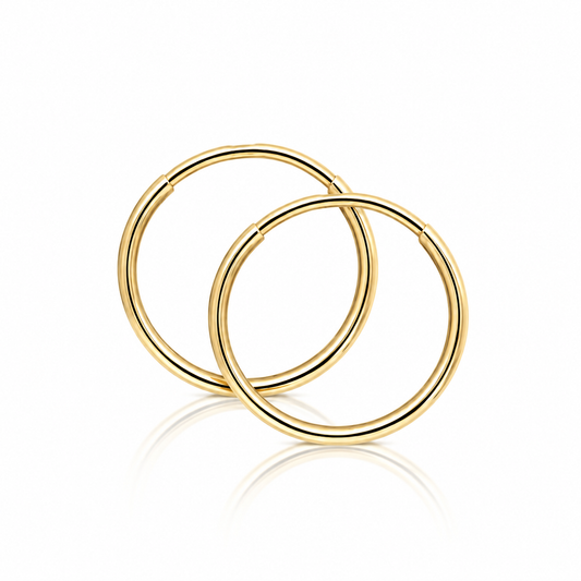 9ct yellow gold classic polished hoop earrings