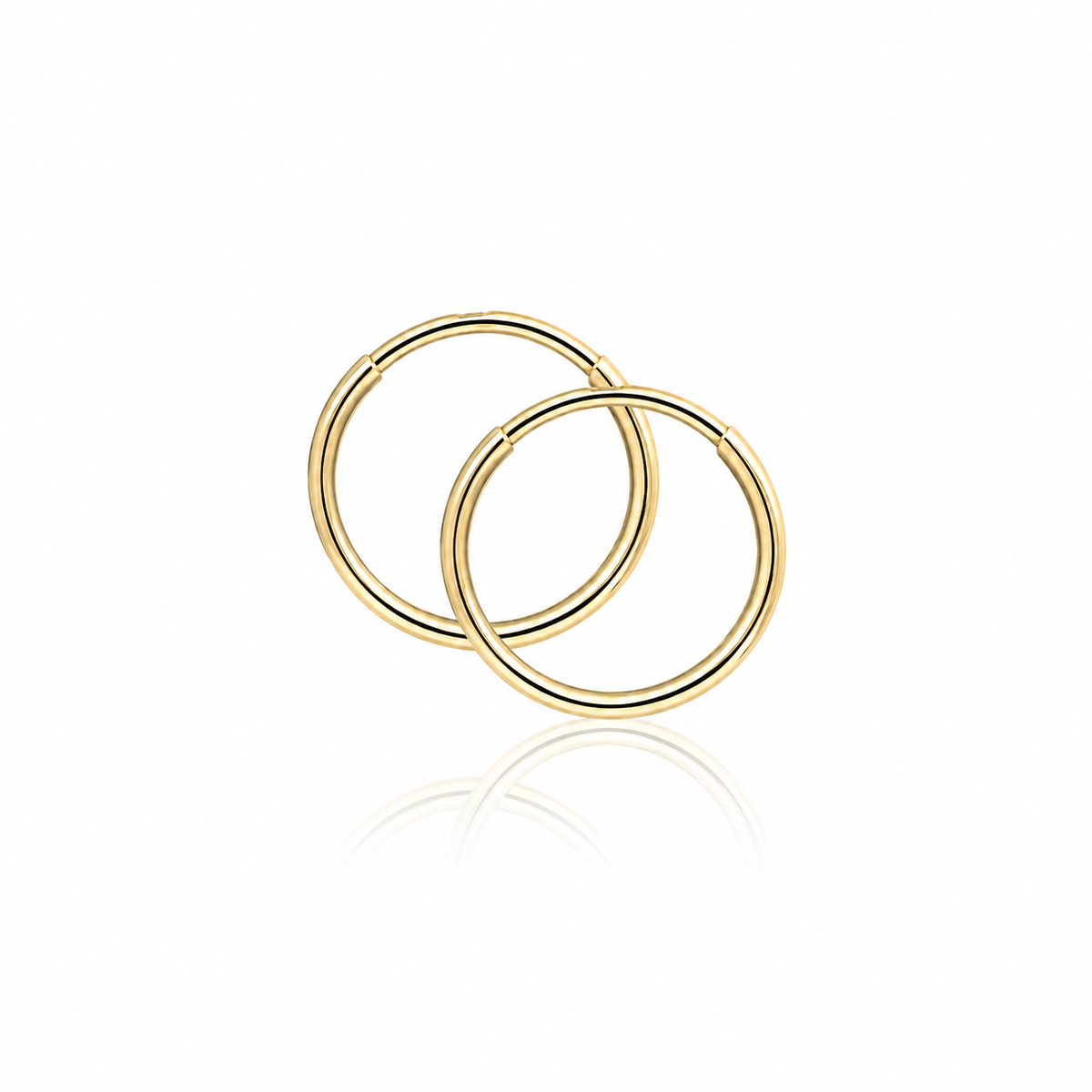 Small 9ct yellow gold polished hoop earrings
