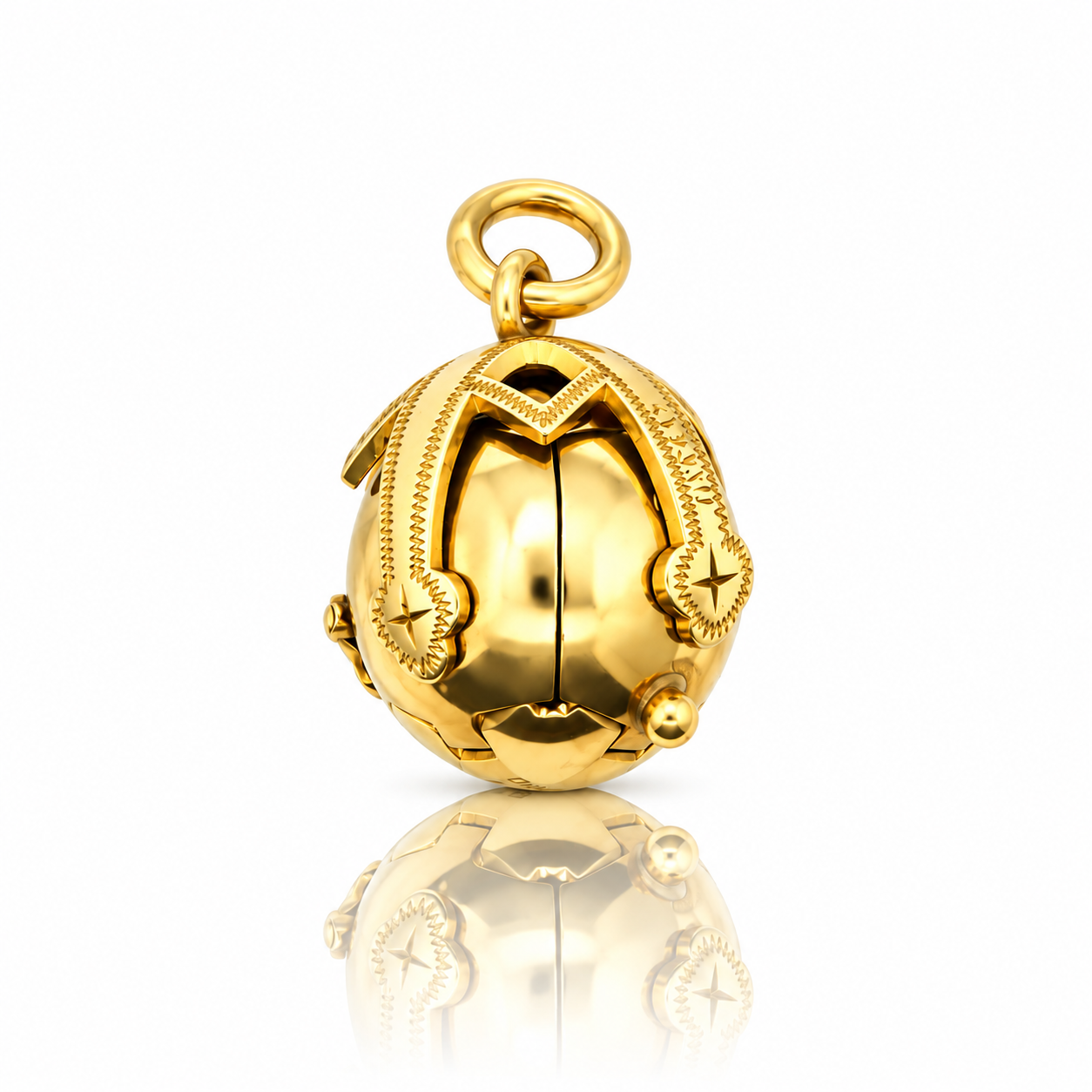 Vintage 9ct gold transforming Masonic ball pendant in its closed form