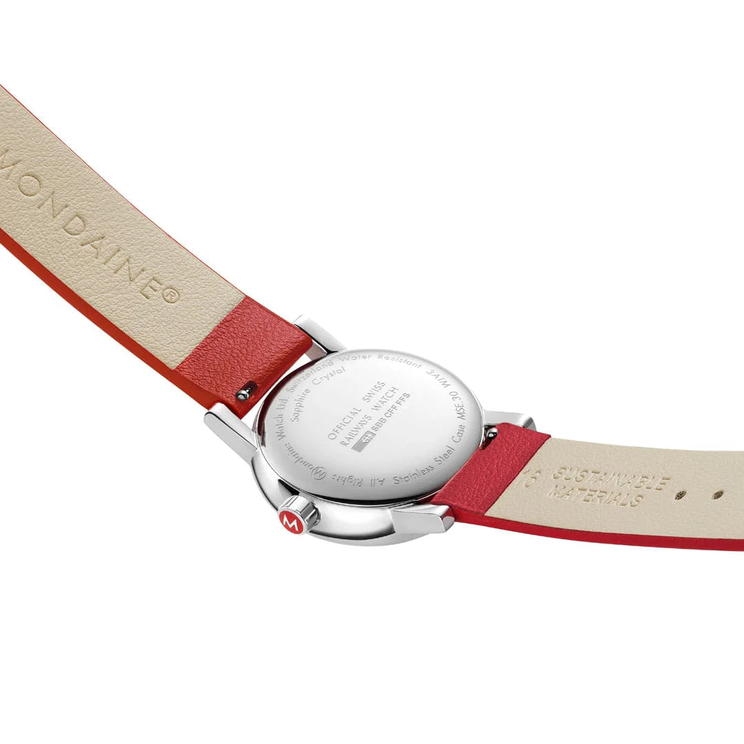 evo2 Date, Red vegan grape leather, 30 mm