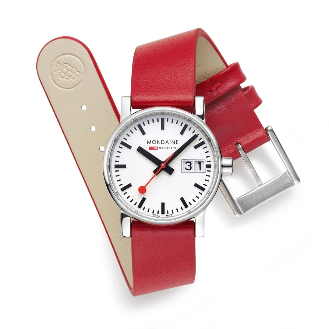 evo2 Date, Red vegan grape leather, 30 mm