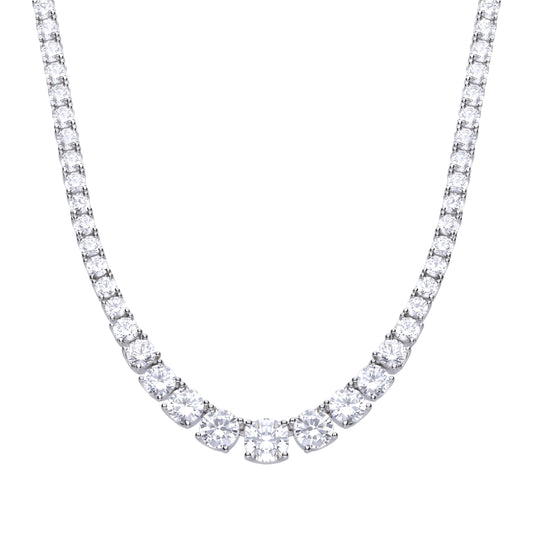 Graduated Zirconia Tennis Necklace