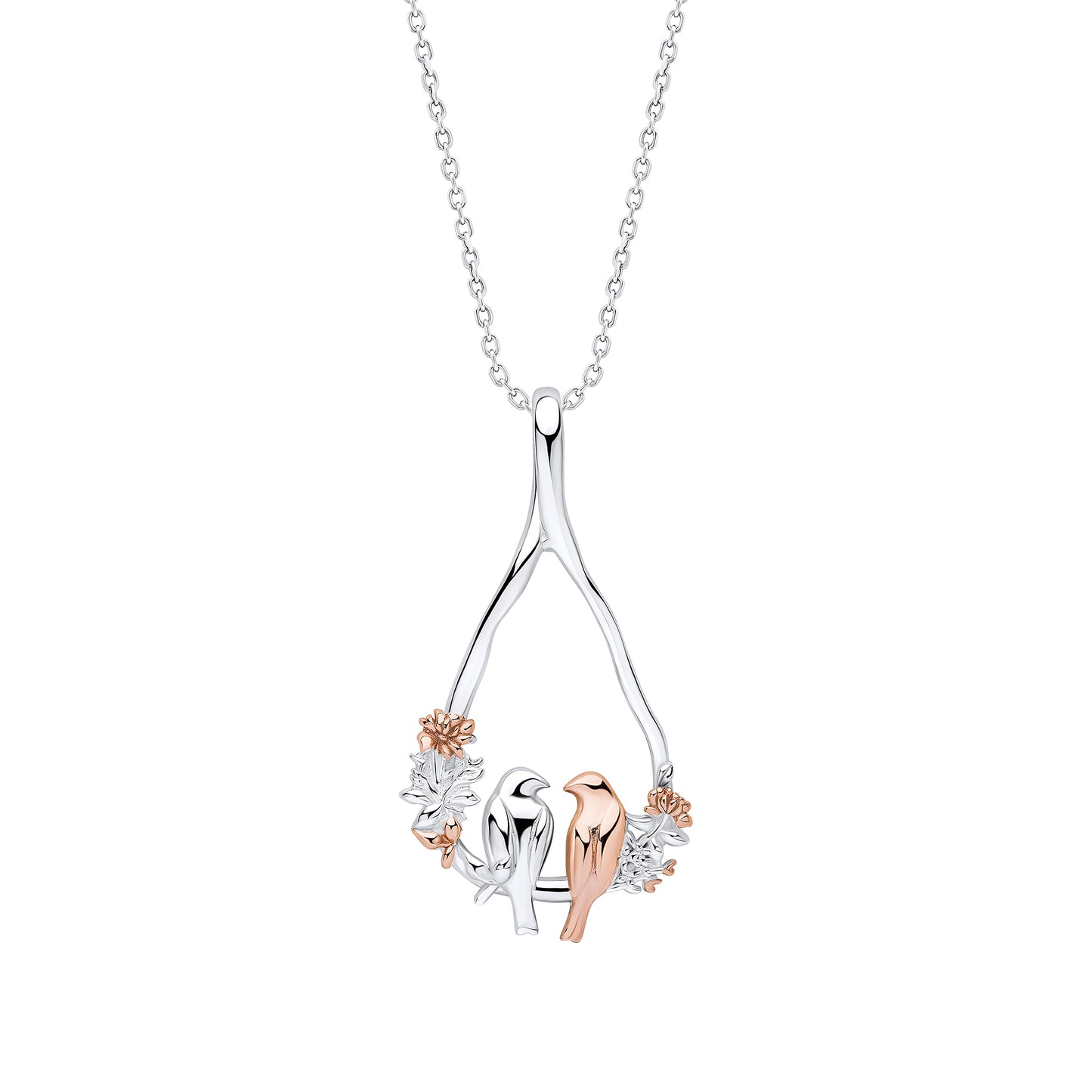 Laura Ashley Talon Stripe Love Birds Necklace