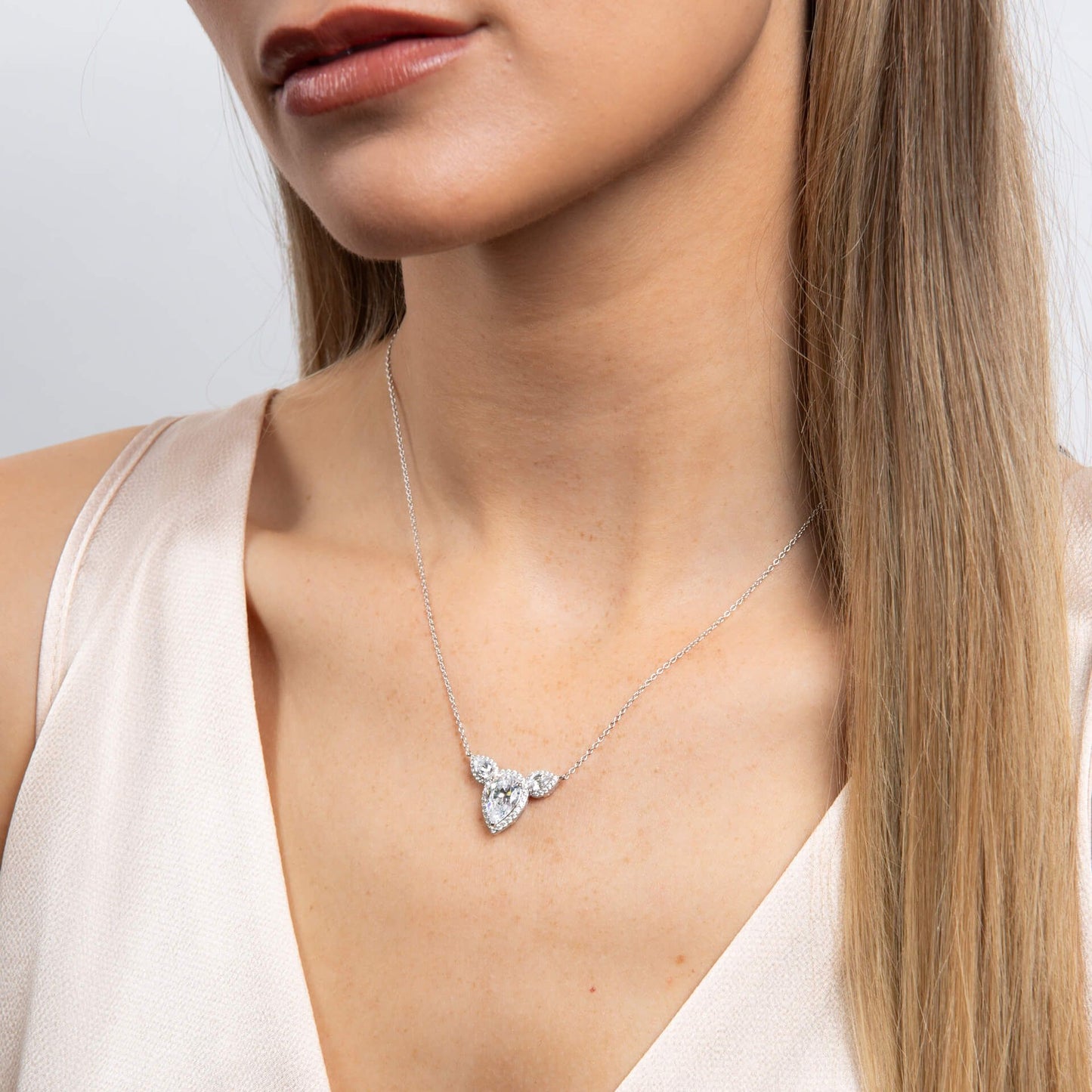Triple Teardrop Statement Necklace