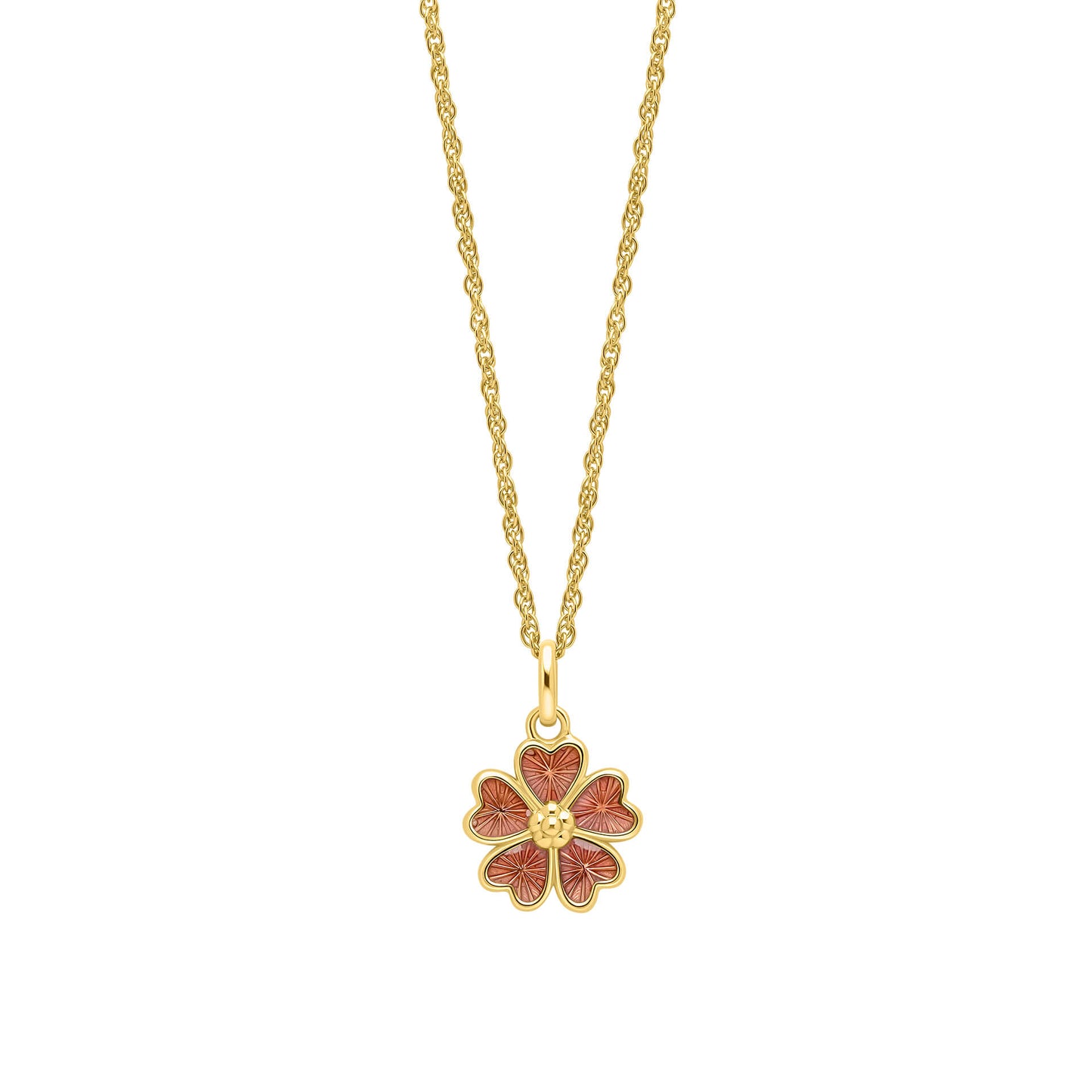 Riverly Ditsy Guilloche Flower Necklace
