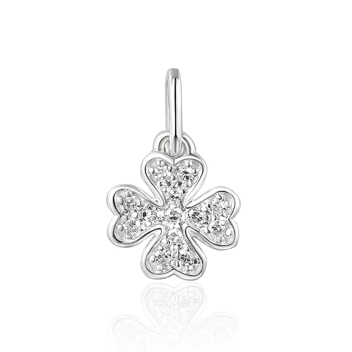 Diamond-set clover fine jewellery charm available to order from Marcus Tempus