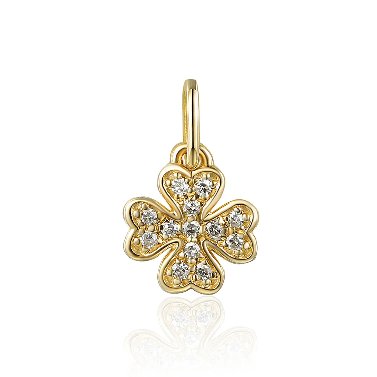 Diamond-set clover fine jewellery charm available to order from Marcus Tempus