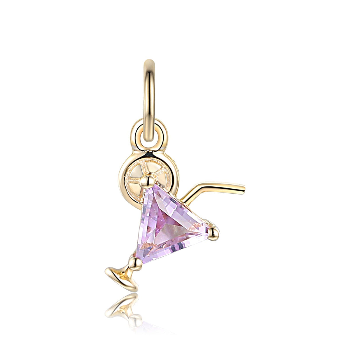 Pink amethyst cocktail glass fine jewellery charm from Charms by Marcus Tempus