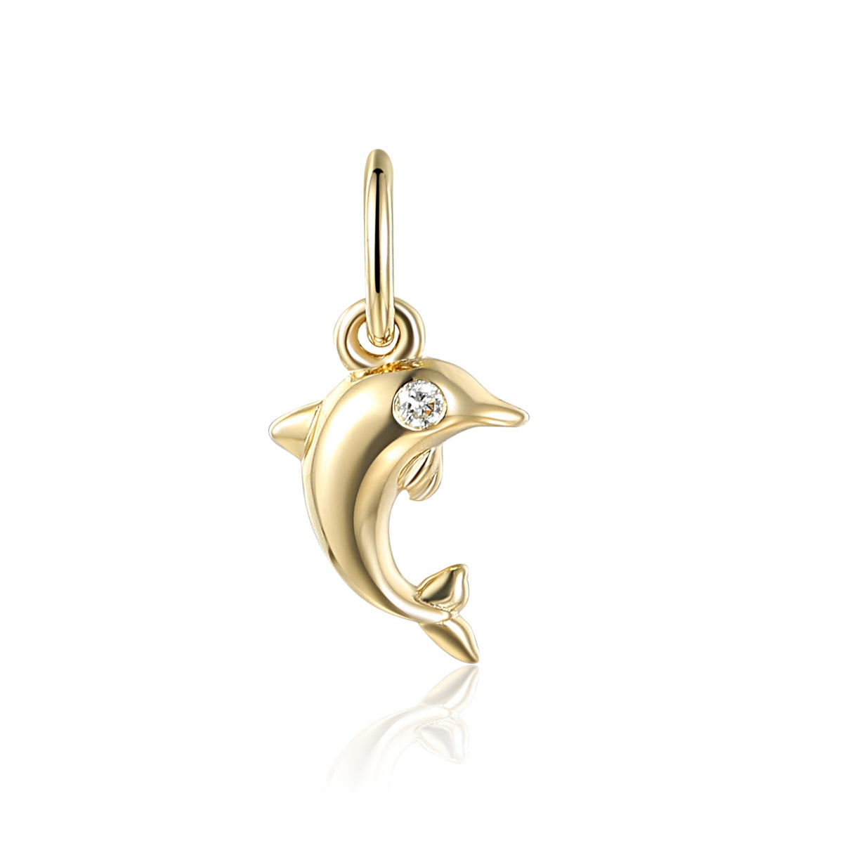 Diamond-set dolphin fine jewellery charm available to order from Marcus Tempus