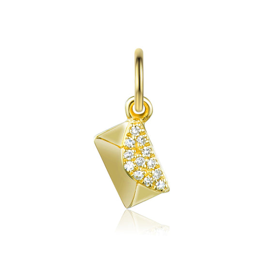 Diamond-set envelope fine jewellery charm available to order from Marcus Tempus