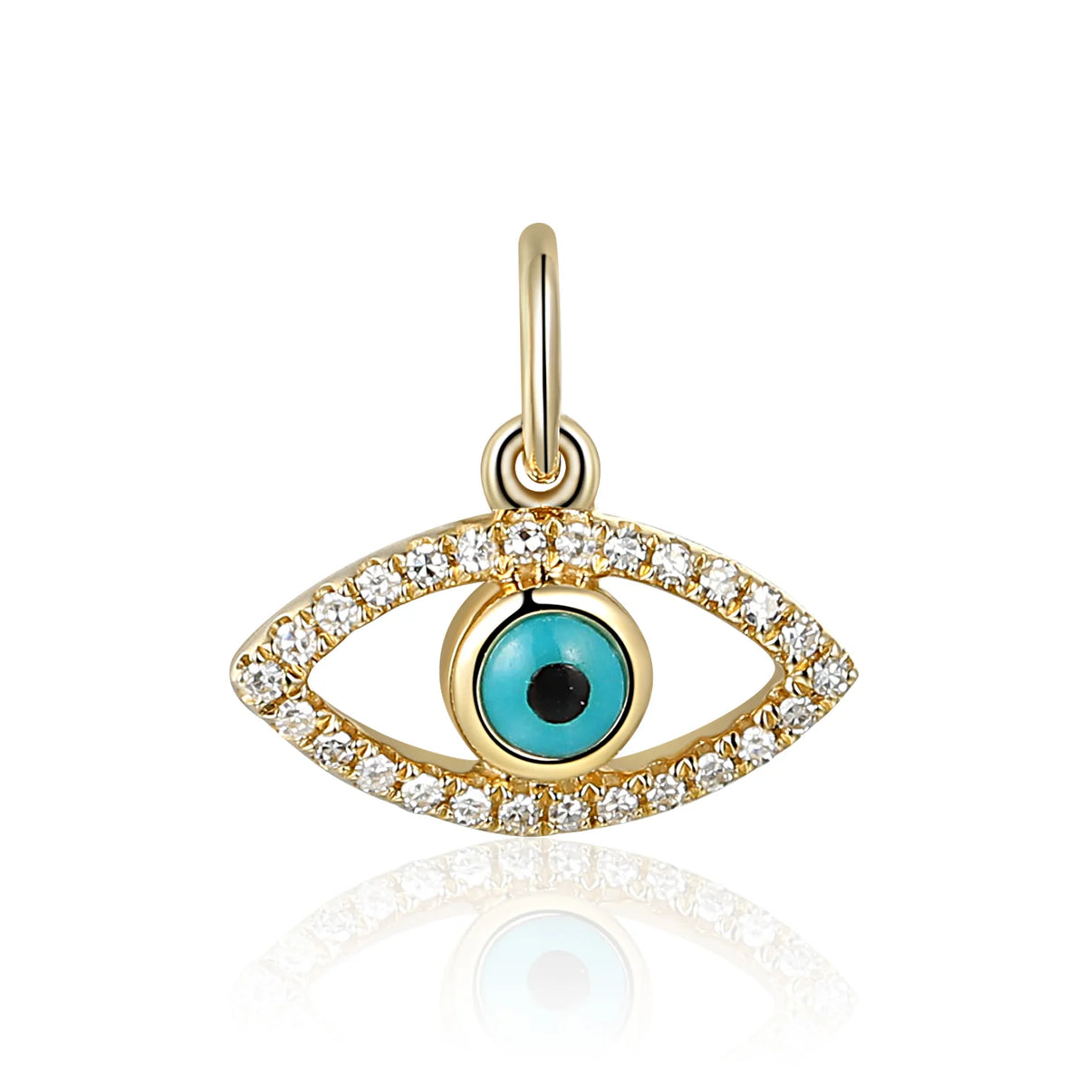 Gold Evil Eye charm set with diamonds from Charms by Marcus Tempus