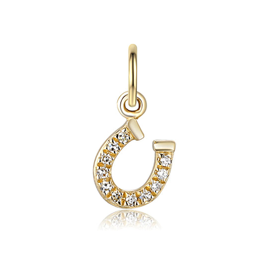 Diamond-set horseshoe fine jewellery charm available to order from Marcus Tempus