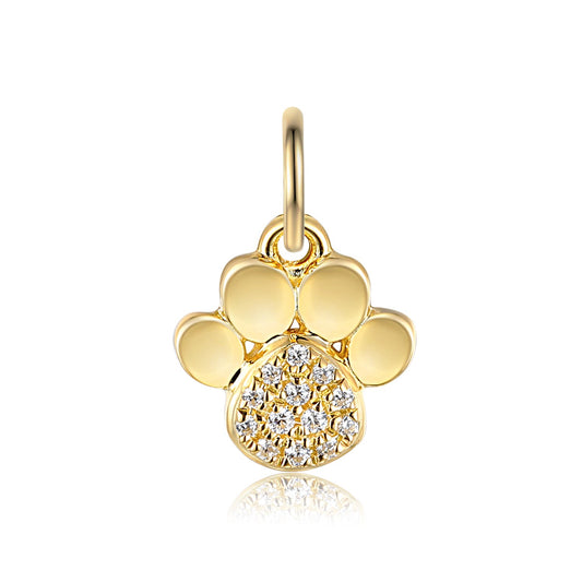 Diamond-set paw print fine jewellery charm from Charms by Marcus Tempus