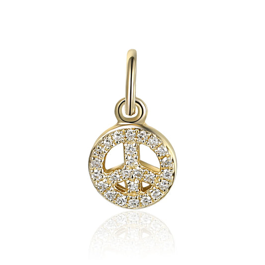 Diamond-set peace symbol fine jewellery charm from Charms by Marcus Tempus