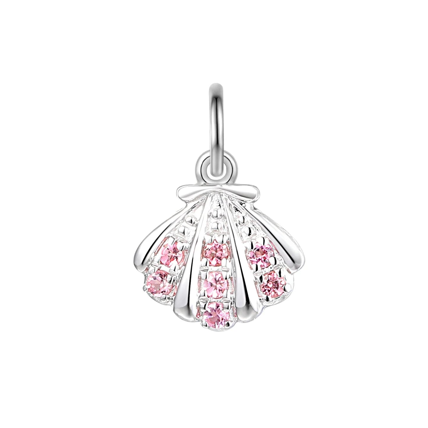 Pink Tourmaline Shell Charm