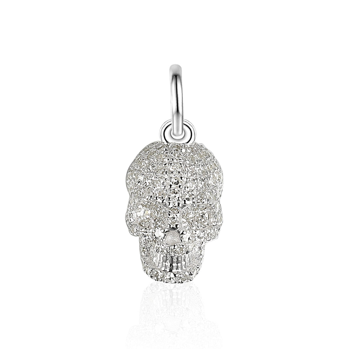 Diamond-set skull fine jewellery charm available to order from Marcus Tempus