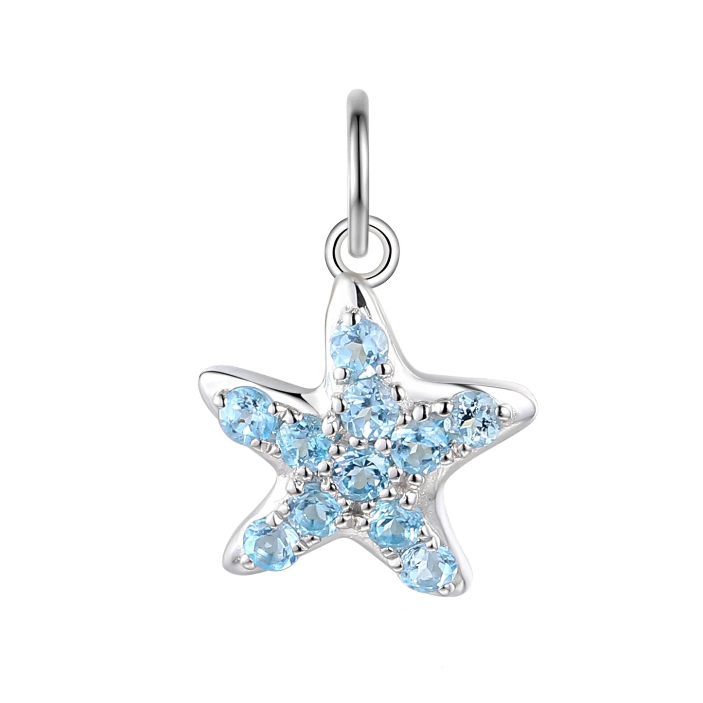 Blue Topaz Starfish Charm