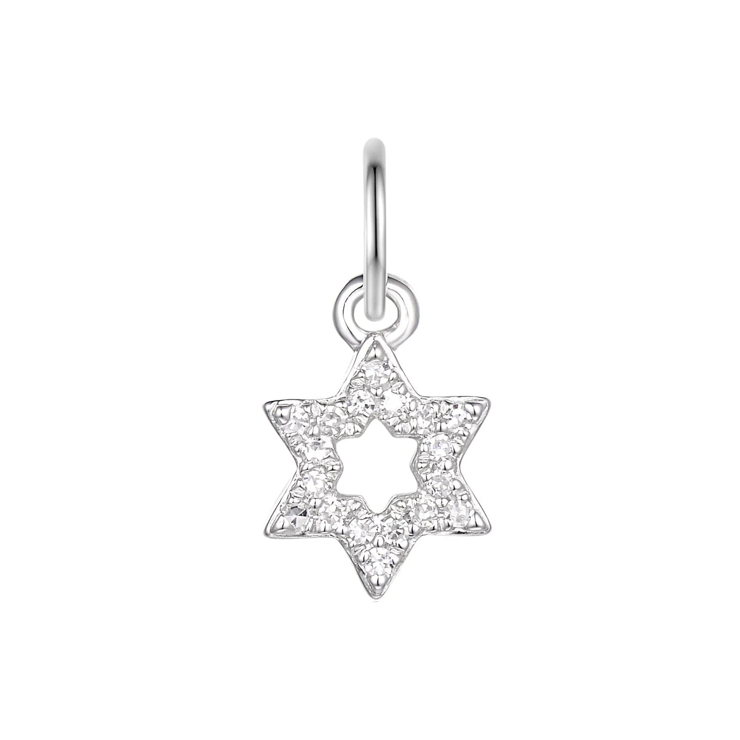 Diamond Star of David Charm
