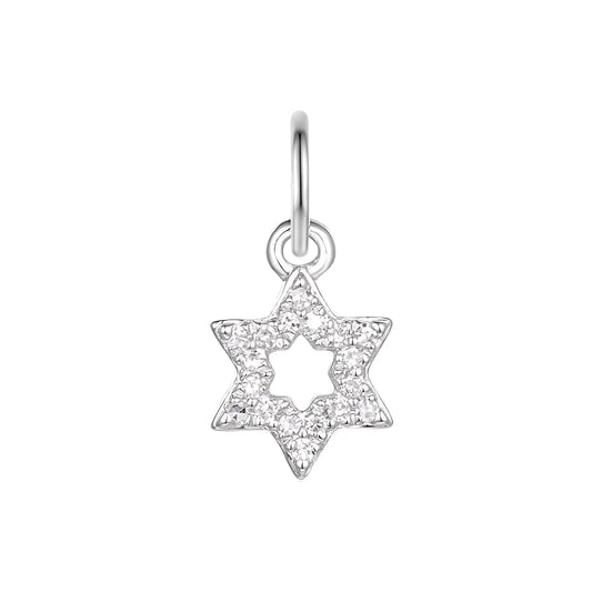 Diamond Star of David Charm