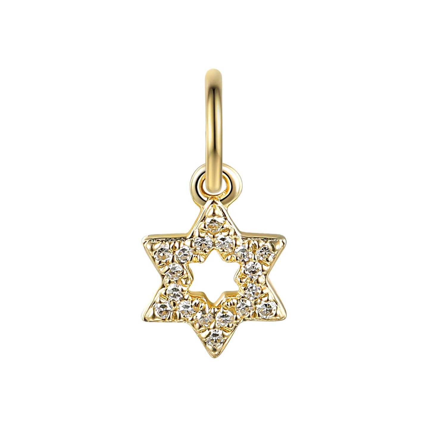 Diamond Star of David Charm
