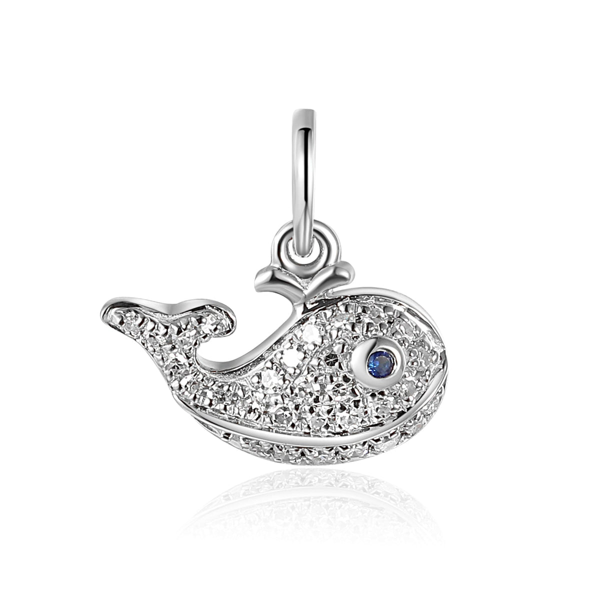 Diamond-set whale fine jewellery charm available to order from Marcus Tempus
