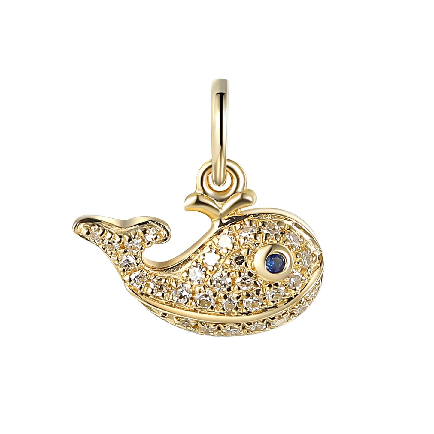 Diamond Whale Charm