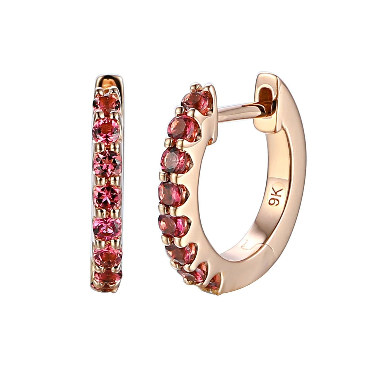 Gemstone Set Gold Hoops