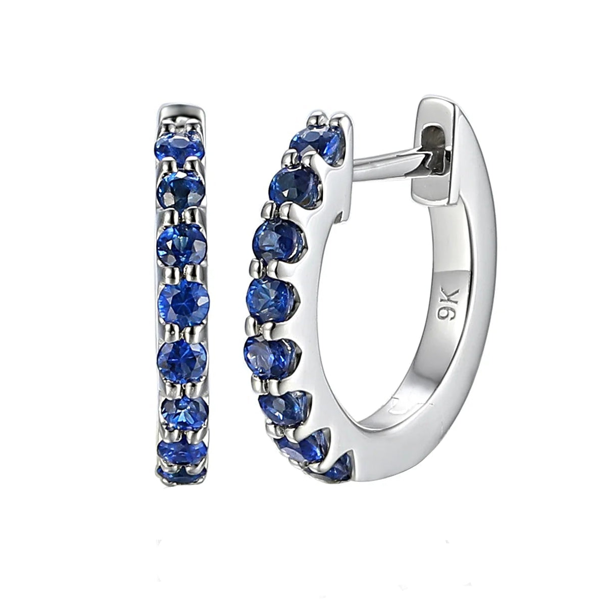 Gemstone Set Gold Hoops