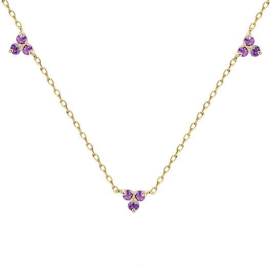 Trefoil Triple Amethyst Necklace