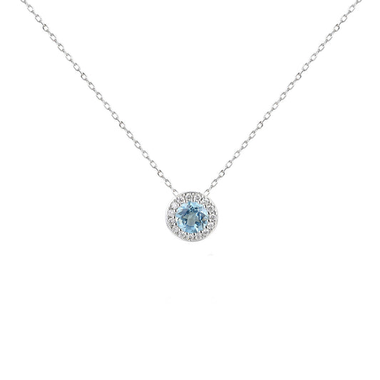 Aquamarine Cluster Necklace
