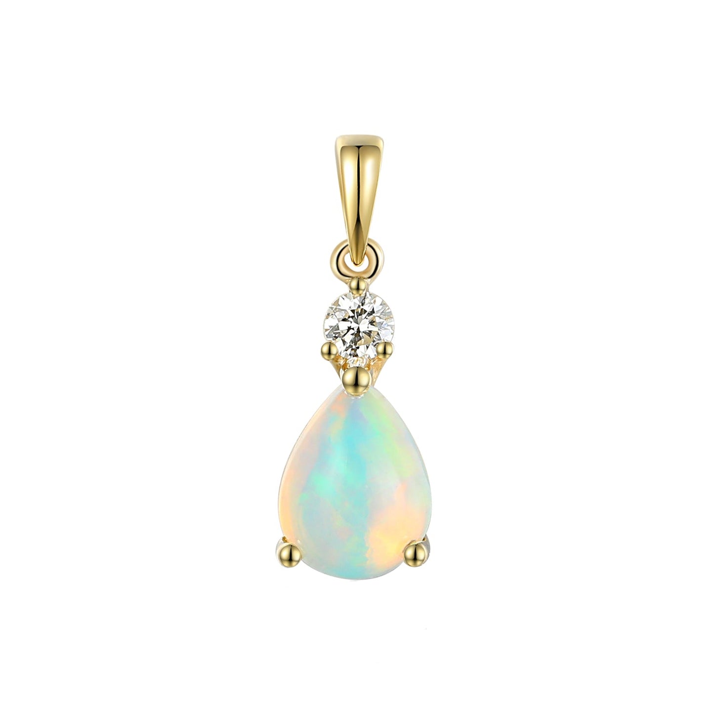 Pendant with Opal and Diamond in 9ct Gold