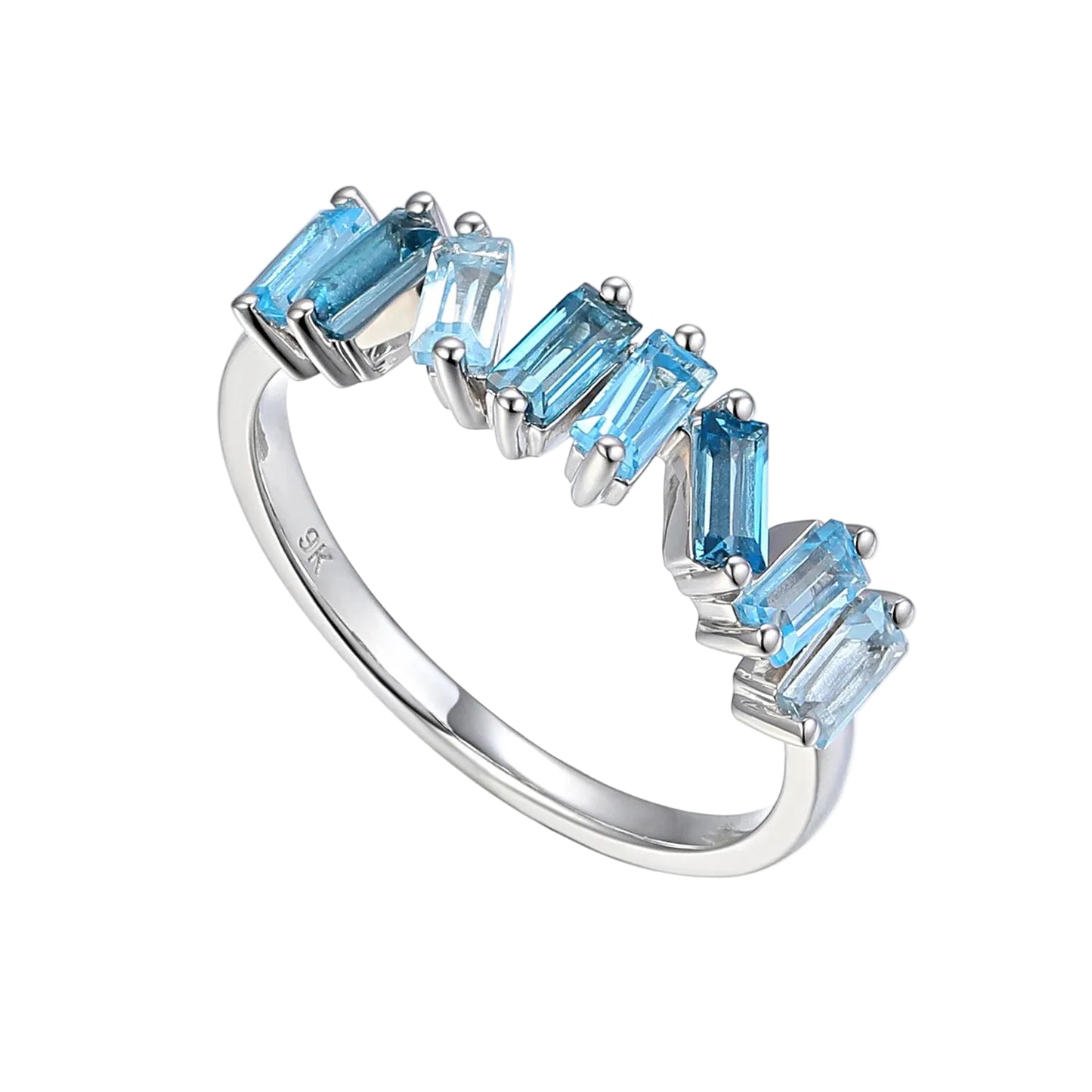 Brick Effect Multi Topaz Ring