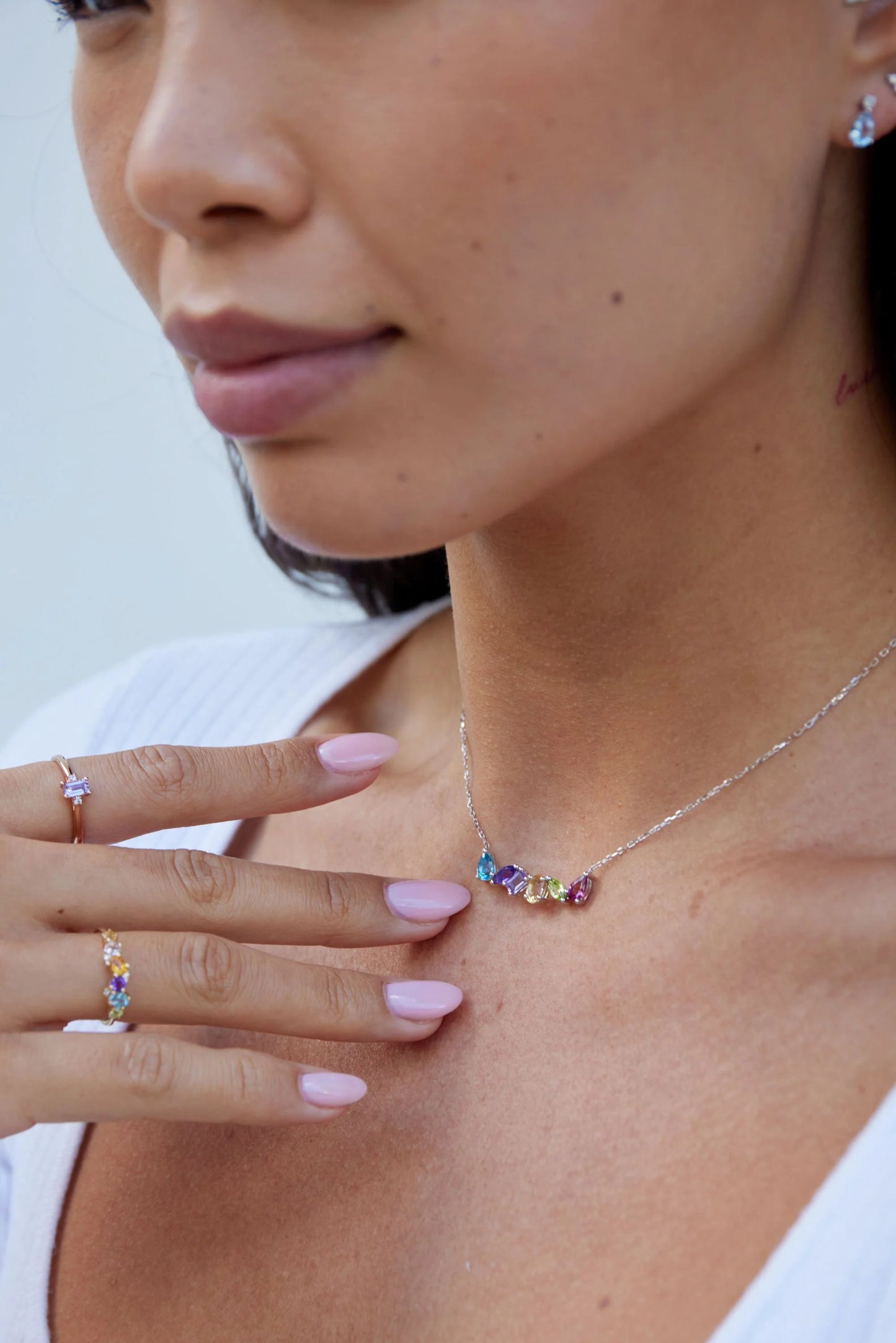 Multistone Mixed Topaz Necklace